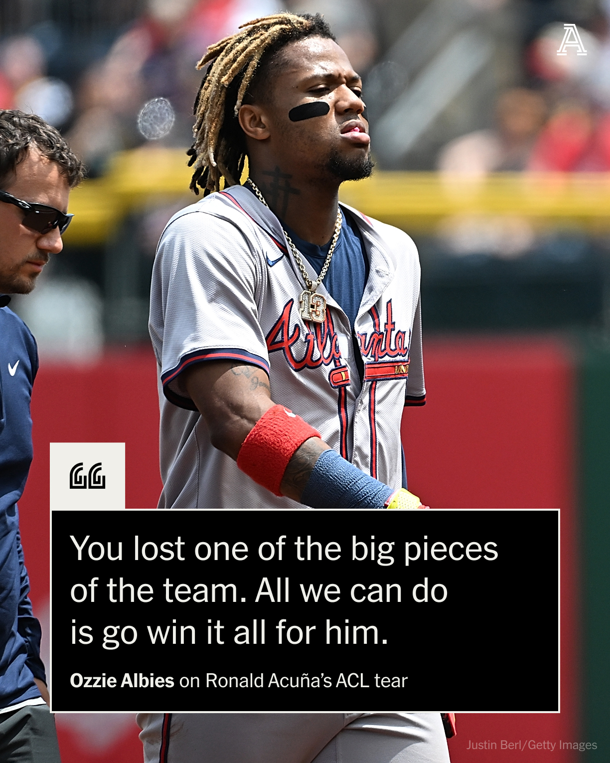 The Athletic MLB on X: "Two torn ACLs. In three years. For a player with unlimited potential and one of the most talented players to suit up for the Braves 𝙚𝙫𝙚𝙧. Ronald