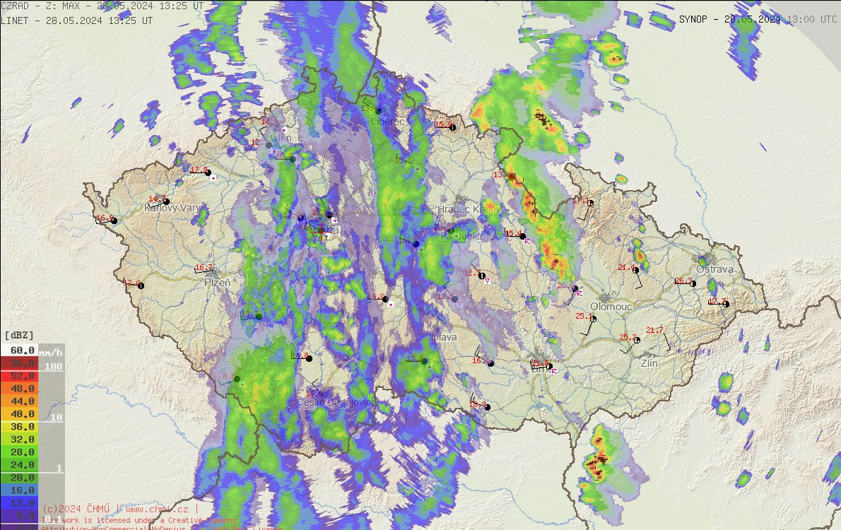 V Orlických horách a na pomezí Olomouckého a Pardubického kraje se objevují velmi silné bouřky podle radarových odhadů s úhrny i přes 50 mm/hod. a jsou téměř bez pohybu. Aktualizace výstrahy můžete sledovat zde chmi.cz/files/portal/d… nebo v mobilní aplikaci ČHMÚ.