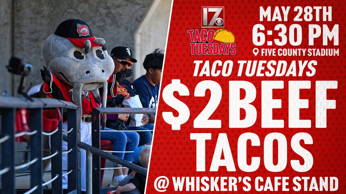 Happy Tuesday 😁😁😁 Mudcats baseball is BACK tonight at Five County Stadium with @WNCN Taco Tuesday and the first game of the series against the Delmarva Shorebirds! 🎟️: carolinamudcats.com/single-game-ti…
