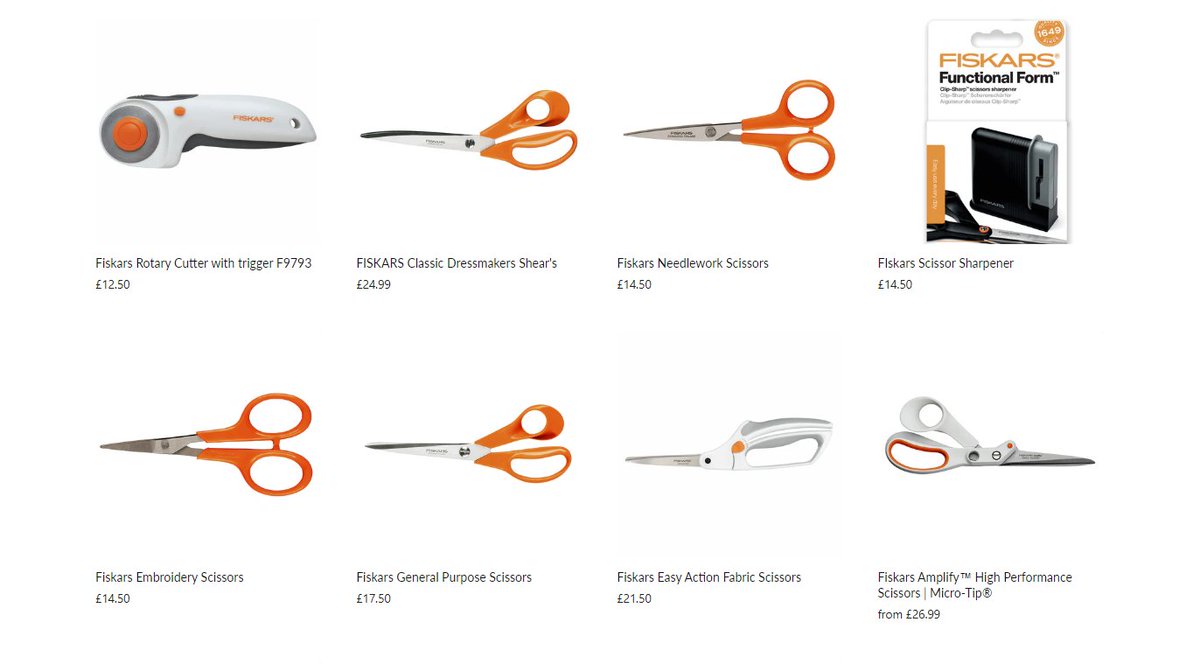 #Crafting 

𝐒𝐜𝐢𝐬𝐬𝐨𝐫𝐬 𝐚𝐧𝐝 𝐅𝐚𝐛𝐫𝐢𝐜 𝐂𝐮𝐭𝐭𝐞𝐫𝐬.

Quality rotary cutters for your sewing, quilting or craft project from Fiskars.

Shop now. jaycotts.co.uk/collections/sc…
