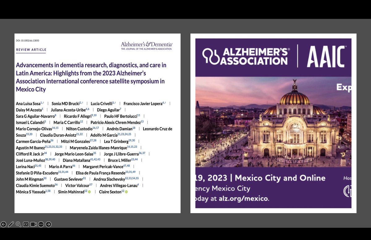 Congrats Ana Luisa Sosa & @claire_e_sexton, for leading our piece about Latin America's @alzassociation science, highlighting regional initiatives such @ReDLat_Dementia, genetic studies, clinical trials, harmonized practices, and affordable biomarkers bit.ly/3yKu8cE