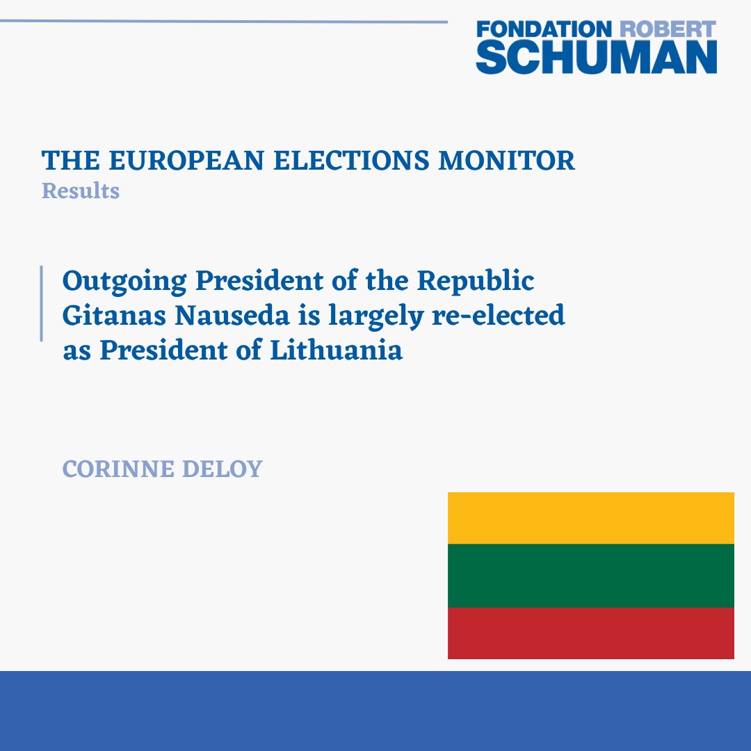 #Lithuania🇱🇹 #presidential #election🗳️ 🗓️26/5 'Gitanas Nauseda represents continuity, stability and security, essential points in the eyes of Lithuanians against the backdrop of the war in Ukraine.' [Analysis of the results] ➡️ robert-schuman.eu/en/monitor/617…