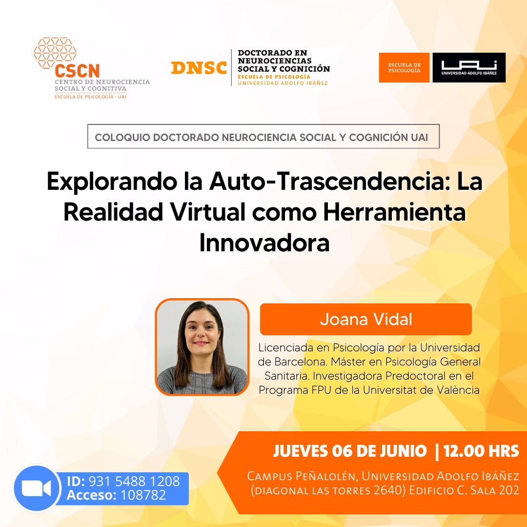 🧠✨ ¡No te pierdas esta fascinante charla en nuestro Coloquio Doctorado en Neurociencia Social y Cognición UAI! ✨🧠