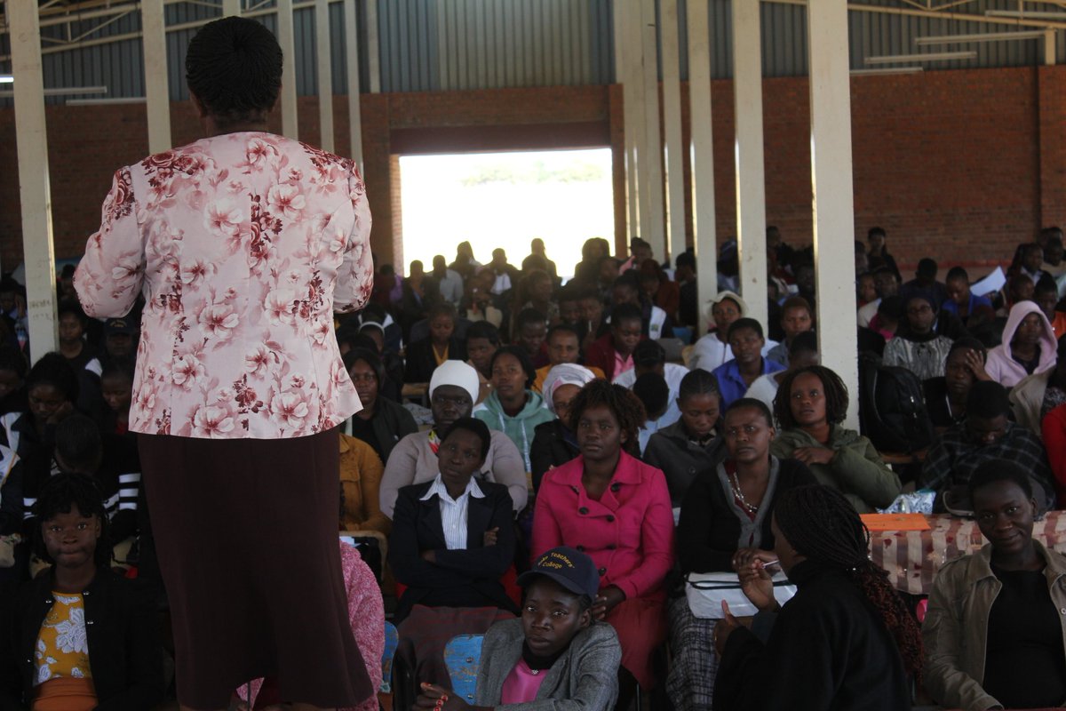 Today, we were at Seke Teachers College, conscientizing students for the feminist agenda. The goal is to make a safe learning environment for female students in tertiary institutions. #SmartGirls @awdf01 @AdultRapeClinic @ecozim @EverniceMunando @LHNewsZimbabwe @OpenParlyZw