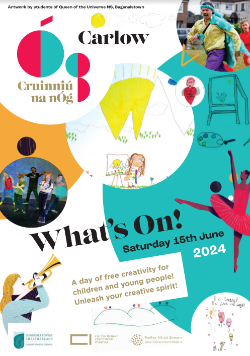 Cruinniú na nÓg is taking place on June 15th! Many events are already booking up so get in quick to secure your place! carlow.ie/arts-and-cultu… or see cruinniu.creativeireland.gov.ie/events/locatio… Printed programmes will also be available from your local library.