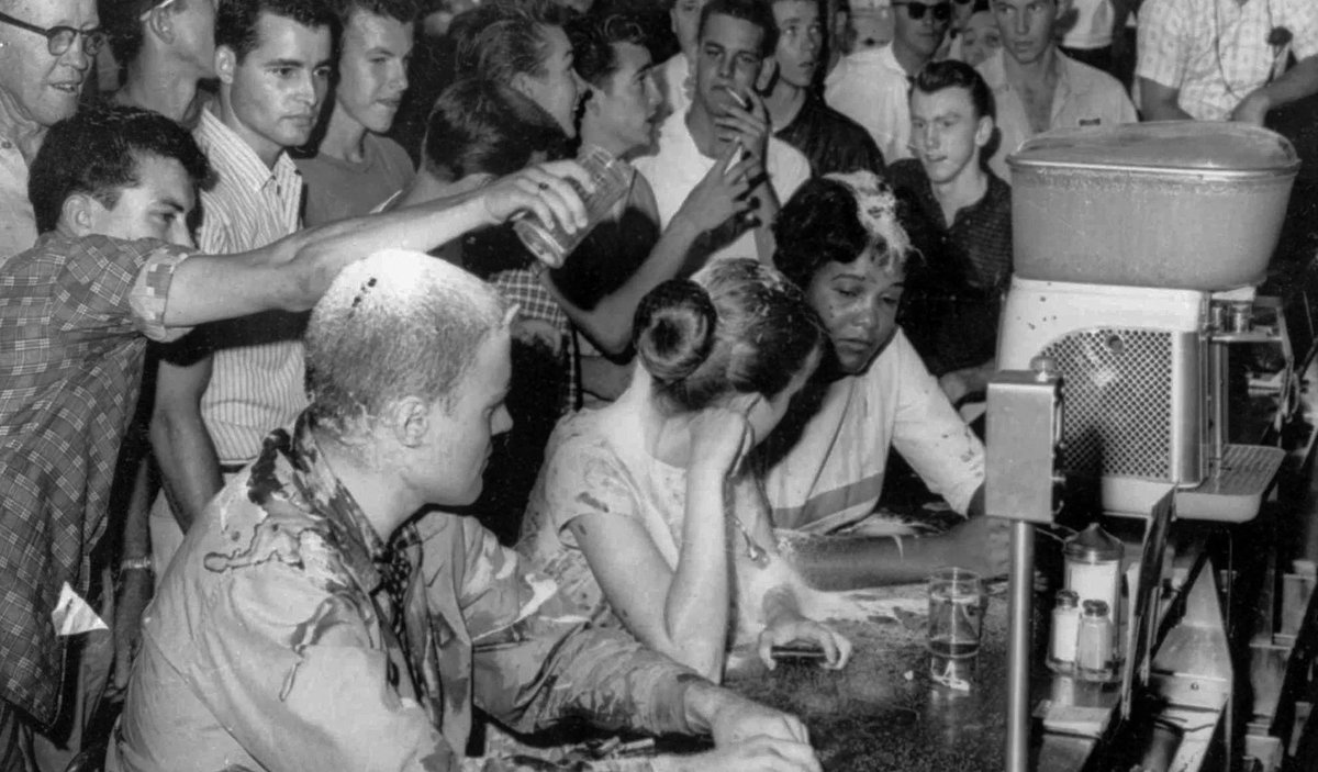 #OnThisDay in 1963, the nation’s most violent reaction to a sit-in protest took place when a mob attacked Black and white activists at a Woolworth’s lunch counter in Jackson, Mississippi. 

One of them, Tougaloo College professor John Salter, said, “I was attacked with fists,