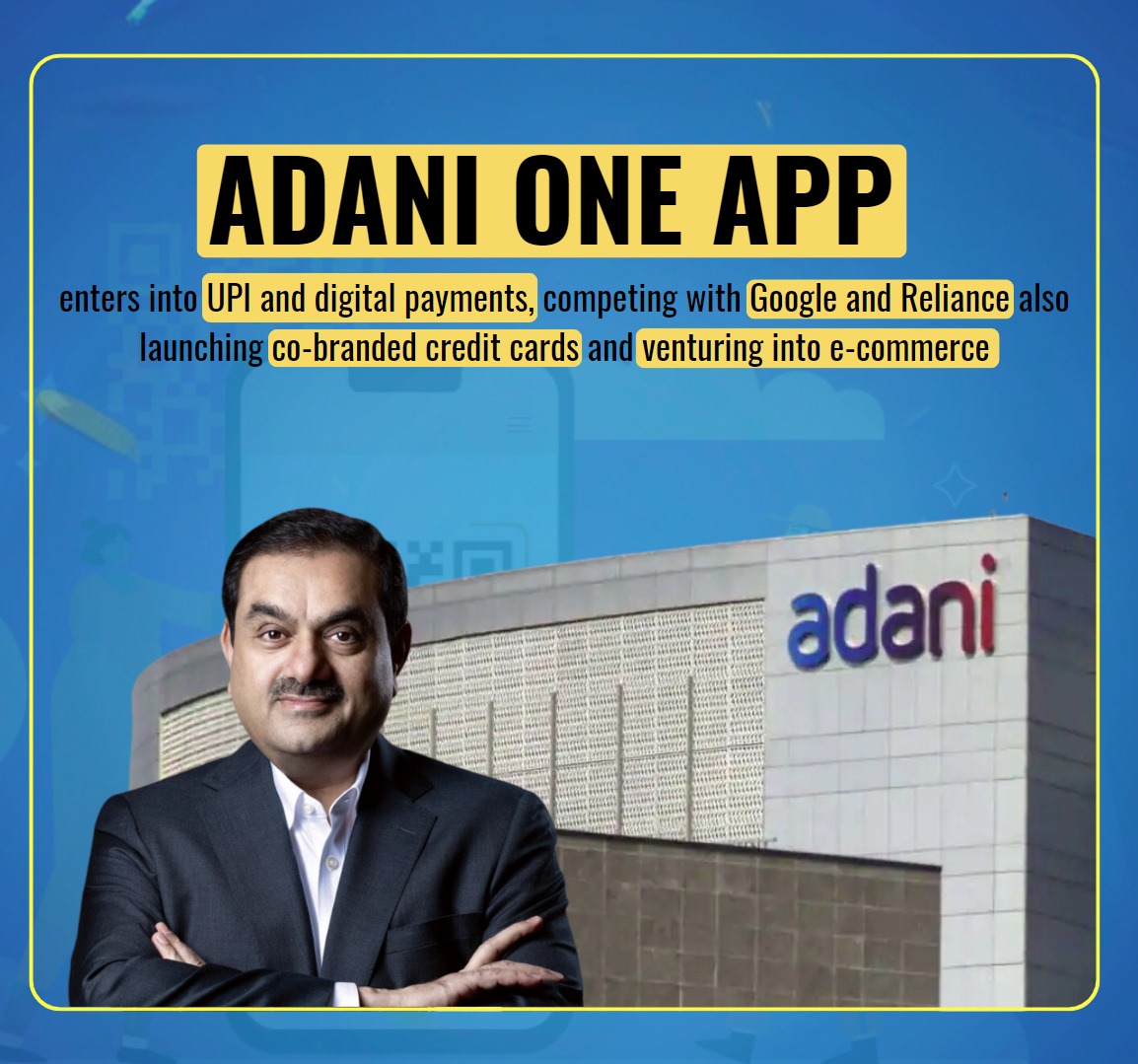 Google Pay, PhonePe, and PayTM may soon face a formidable competitor as #AdaniGroup enters the UPI sector. By applying for a UPI license and collaborating with banks for co-branded credit cards, they're set to challenge Google and Reliance.