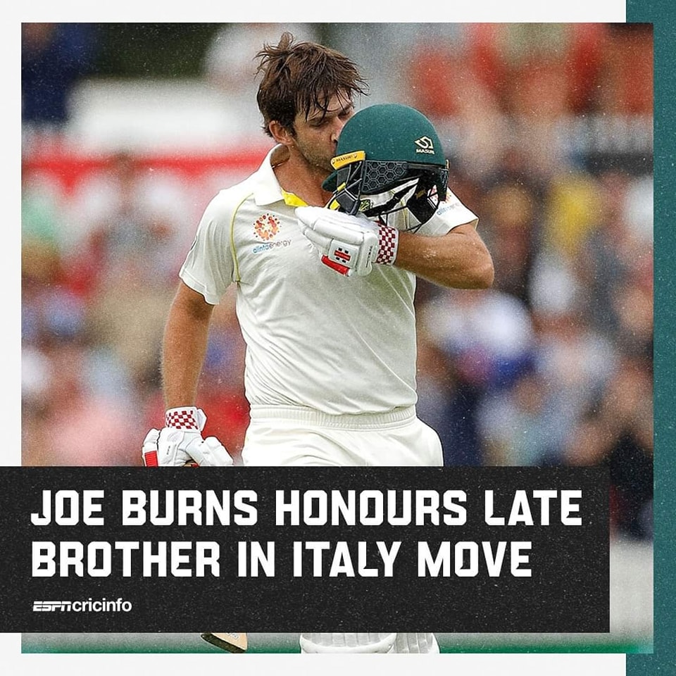 DailyNews_lk's tweet image. 🔴 Australia opener Joe Burns confirms his switch to play for Italy, and also reveals a tribute to his late brother who passed away earlier this year  
#joeburns #italycricket 
📷 #ESPNcricinfo