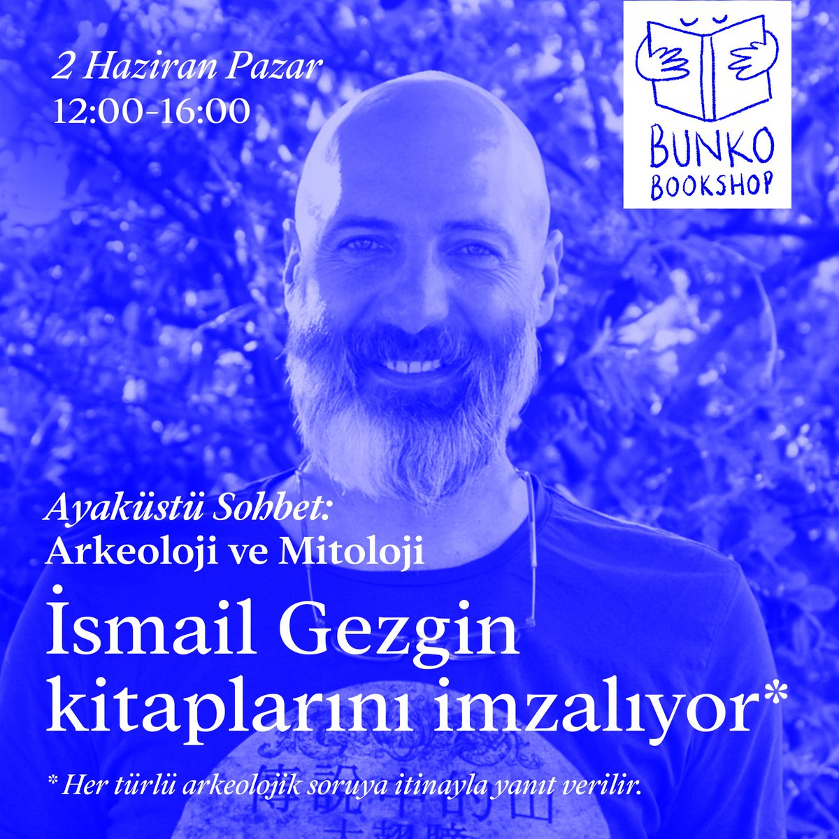 Arkeolog ve yazar <a href="/gezgin_ismail/">ismail gezgin</a> Bunko'ya geliyor. Bu pazar herkesi kitapçımıza bekliyoruz! 🏺✨
