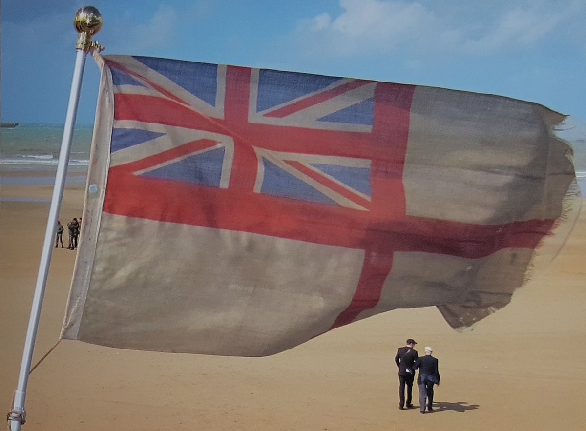 I’m off to Lion-sur-Mer, Normandy next week. With two precious items in my hand luggage: Stephen Fisher’s remarkable Overlord opus. And the very first flag to have been hoisted on Sword Beach at 0800 on #DDay 6th June 1944. It will be emotional.