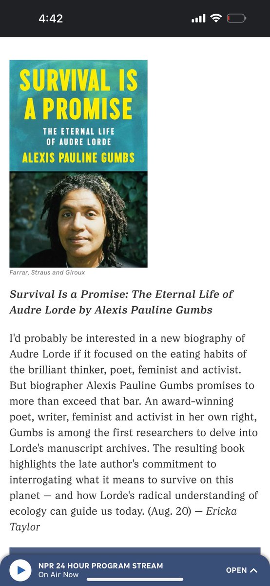 I was offline reading archival letters between June Jordan & Alice Walker (both deeply committed to solidarity w 🍉) you texted and messaged to celebrate that @npr listed Survival is a Promise as one of the books they can’t wait to read this summer. npr.org/2024/05/21/125…