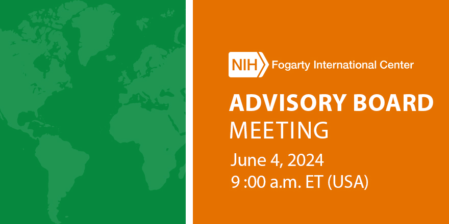 Mark your calendar! Fogarty's Advisory Board open session meeting takes place Tuesday, June 4 at 9 a.m. ET (USA). Hear from new #Fogarty Director Kathleen Neuzil. ⚠️Register to watch live: go.nih.gov/HCocANS #NIH | #GlobalHealth