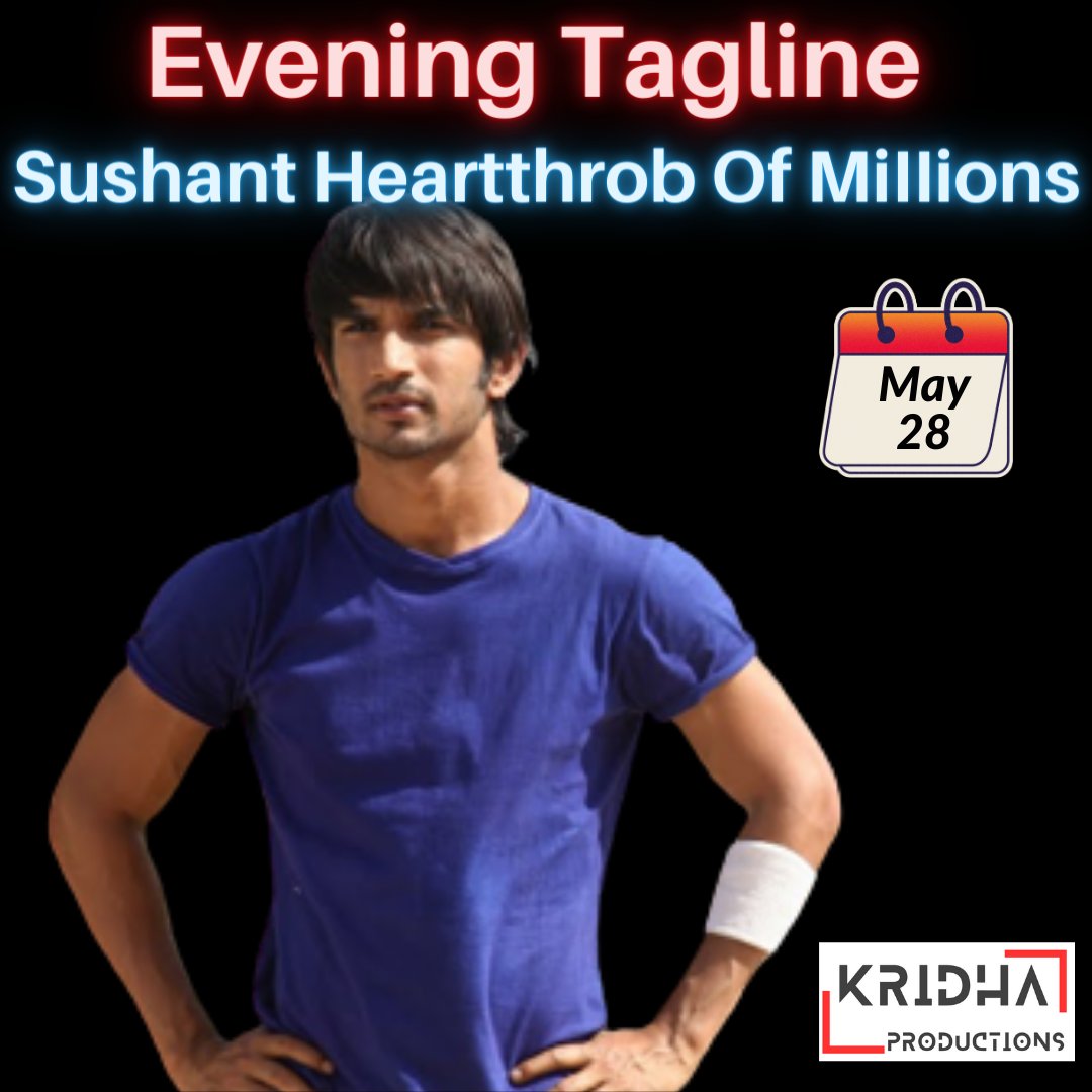 Sushant Heartthrob Of Millions -Evening Tagline @withoutthemind @divinemitz