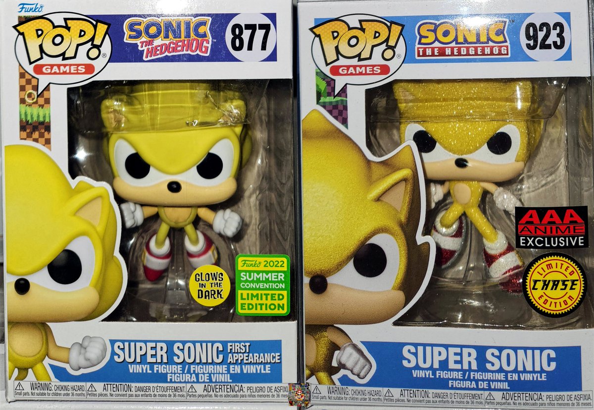 Happy POP! Two's-day! Week 58: Super Sonic 💫🦔 GITD Summer Con ('22)🌟 vs Diamond AAA Anime ('24)✨️ #FunkoFamily #FunkoPop #FunkoFunatic #FunkoFam #FunkoChase #SonicTheHedgehog #Sega #Gaming #Nostalgia