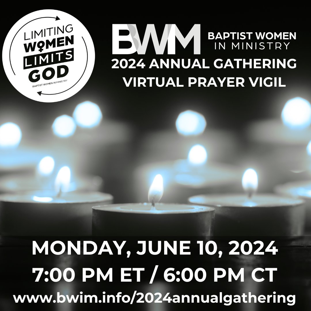🕯️Now is the time to express solidarity with women in ministry and boldly affirm their calling, leadership, and gifts. Restricting their roles stifles the church’s potential and our collective witness of God’s transformative power in the world. Learn more bwim.info/2024annualgath…