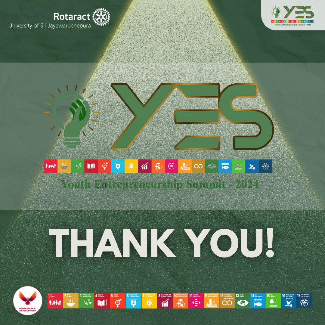 Thrilled to announce the successful completion of 𝗬𝗘𝗦'𝟮4 by RACUSJ! Thanks to everyone who made this possible! ✨

#YouthEntrepreneurshipSummit’24
#ProfessionalDevelopment
#RACUSJ
#Rotaract
#Rotaract3220
#CreateHopeintheWorld
#YouthForAll