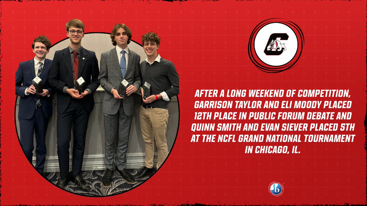 Central_AD's tweet photo. Congratulations to our debaters for their strong finish this past weekend at the NCFL Grand National Tournament.  They walked away with 5th and 12th place finishes!
@AthleticsAtSPS https://t.co/oxUCPrXqhM