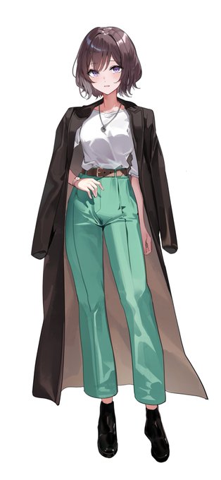 「1girl green pants」 illustration images(Latest)