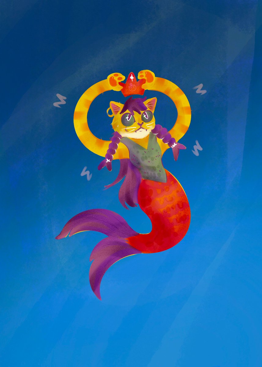 floskattArtLab's tweet photo. Ratu mermeng 😼
.
.
"Mahkotamu jatuh qweeeenn"

#floskatt #floskattartlab #mermay #mermay2024 #mermay27 #mermayhonor #illustration #cat #fish #catfish https://t.co/pRSjq3fljZ