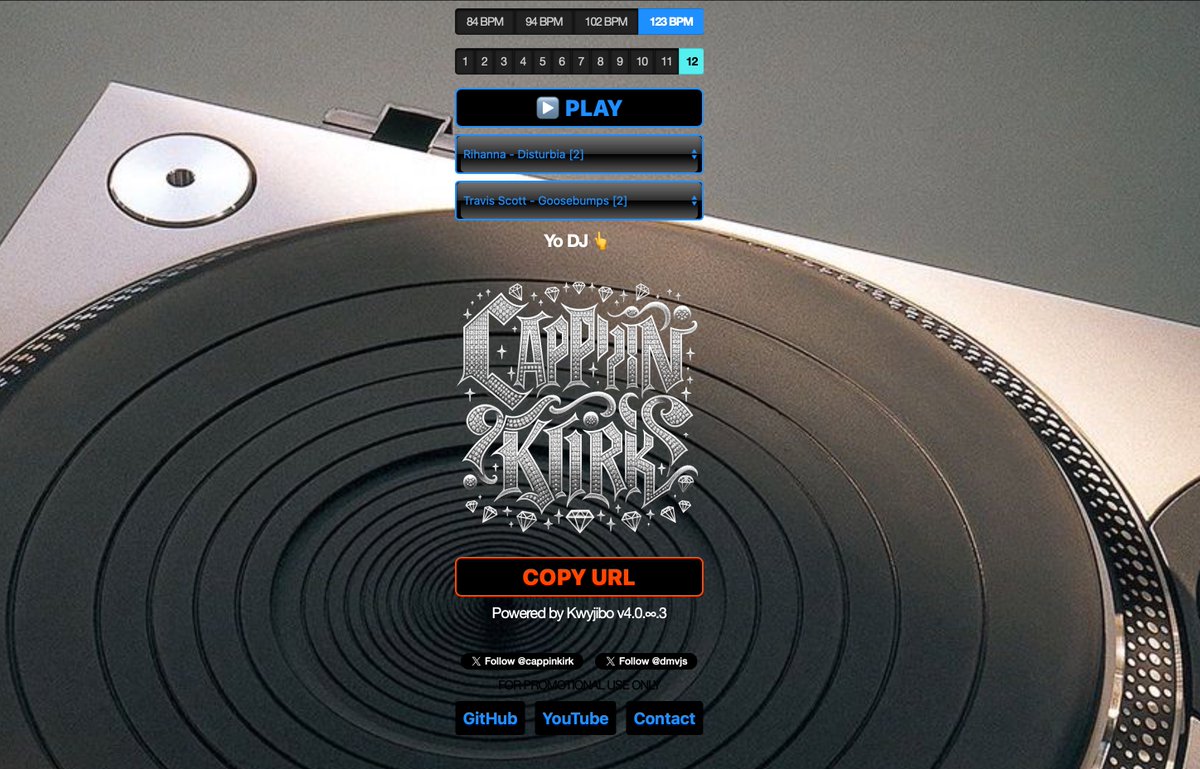 cappinkirk's tweet image. github.com/dmvjs/slayer
`git clone git@github.com:dmvjs/slayer.git`
`npm i && npm run dev`
go to http://localhost:5173/
you are now live mixing two instrumentals and an acapella 🙌