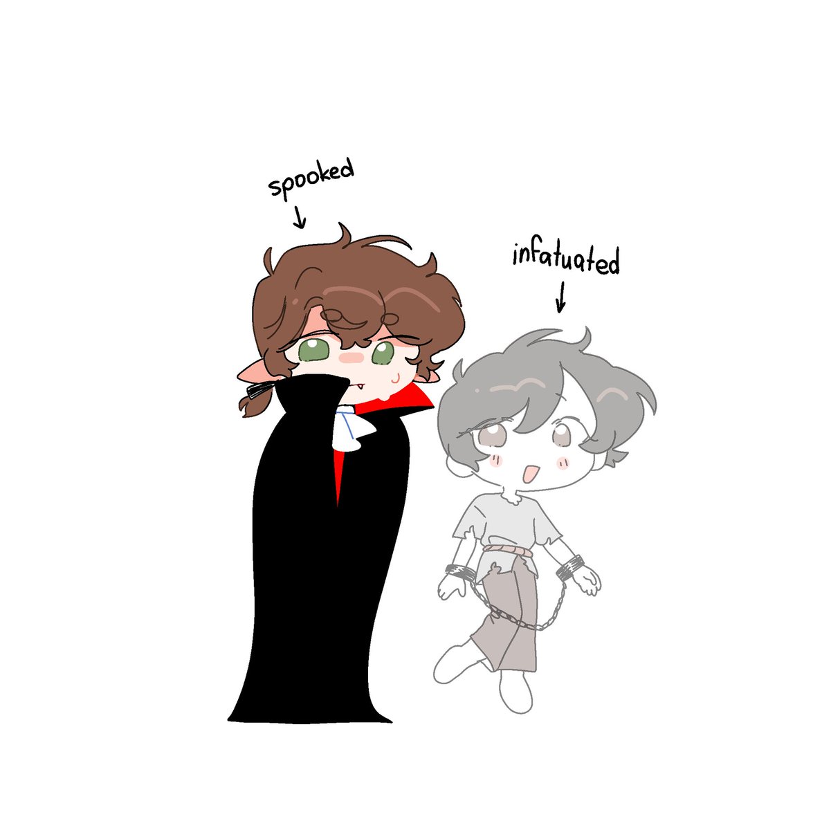 ghost x vampire AU where Gnf is a ghost and Dream is a vampire who's scared of ghosts (despite being more than a hundred years old) :3 #dnffanart #dreamnotfoundfanart #dnf #dreamnotfound