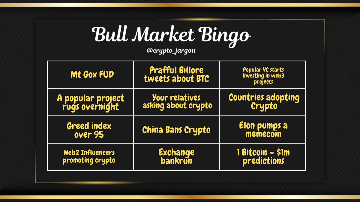 Crypto Bull market ends when you hit BINGO!