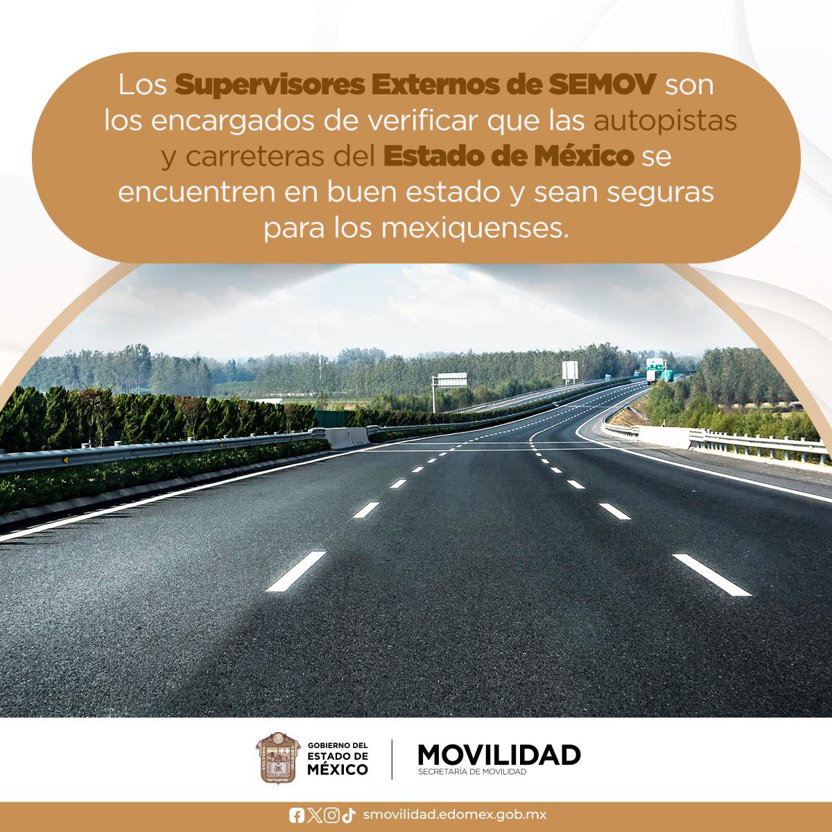 Para garantizar la seguridad de quienes transitan en territorio mexiquense, los Supervisores Externos de SEMOV trabajan en las carreteras para tu tranquilidad 🛣️ #MovilidadParaTodos @SEMOV_Edomex