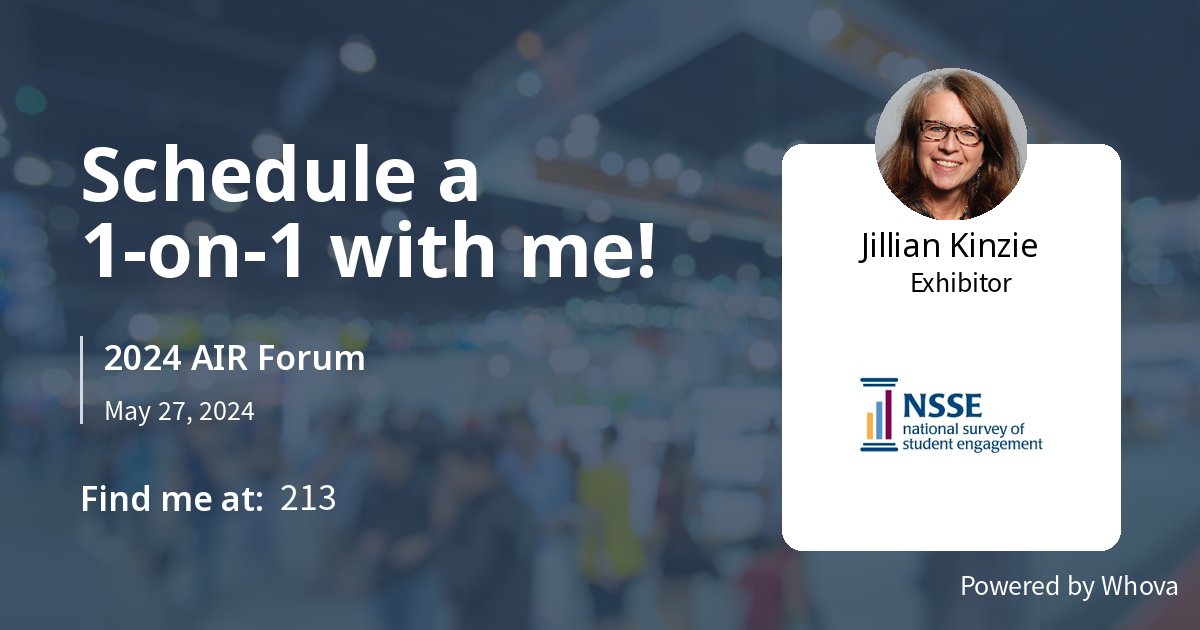 jillian kinzie (@jilliankinzie) on Twitter photo Come check us out at 2024 AIR Forum. #AIRForum - via #Whova event app <a href="/NSSEsurvey/">Nat'l Survey of Student Engagement (NSSE)</a> Come check us out at 2024 AIR Forum. #AIRForum - via #Whova event app <a href="/NSSEsurvey/">Nat'l Survey of Student Engagement (NSSE)</a>
