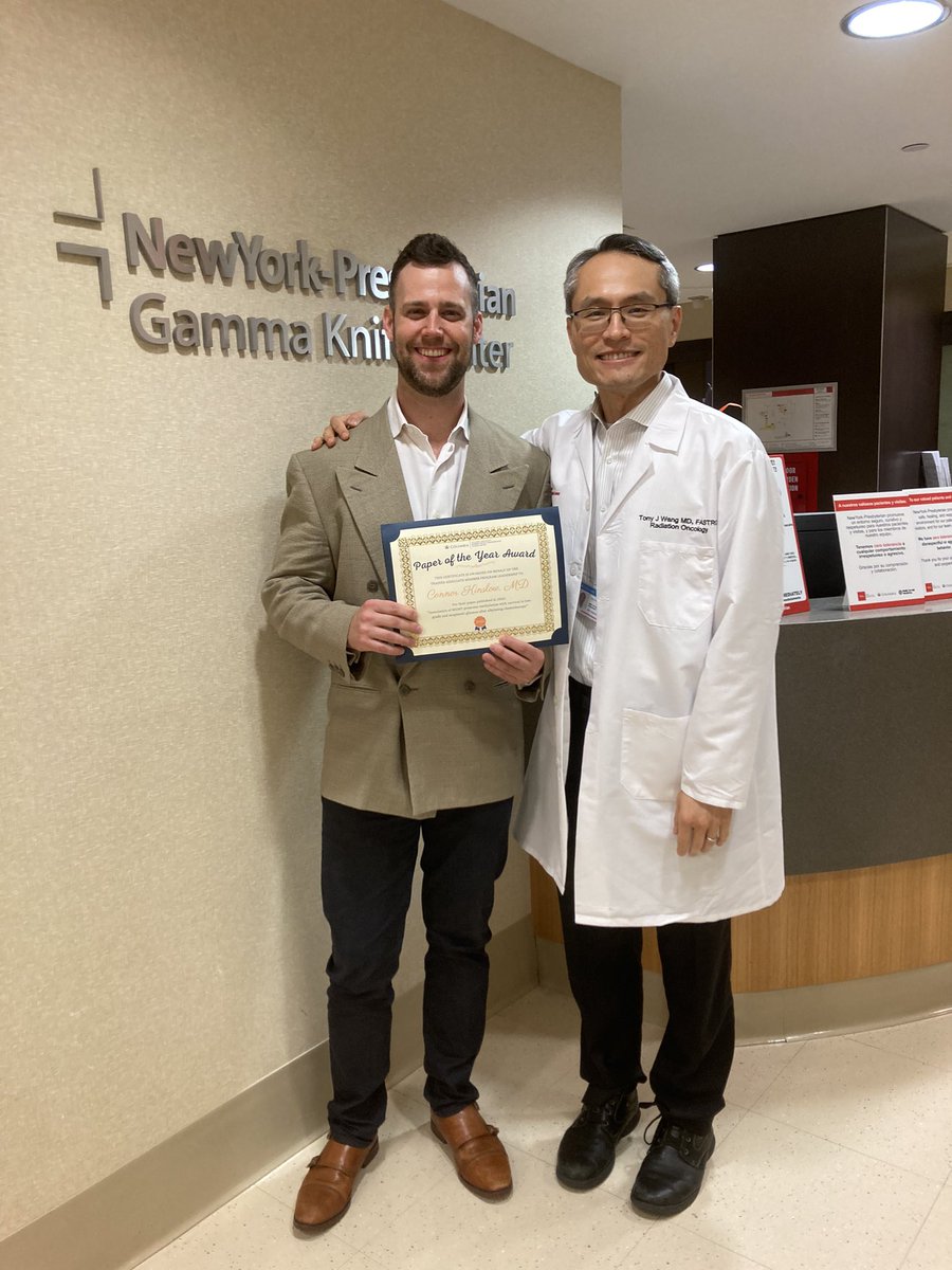 Connor Kinslow, MD (@radoncconnor) on Twitter photo Good day for this <a href="/ColumbiaRadOnc/">Columbia RadOnc</a> mentor-mentee team
1. <a href="/columbiacancer/">Herbert Irving Comprehensive Cancer Center</a> Training Associate Member Paper of the Year Award in <a href="/JAMAOnc/">JAMA Oncology</a>
jamanetwork.com/journals/jamao…
2. <a href="/columbiacancer/">Herbert Irving Comprehensive Cancer Center</a> Mentor of the Year Award <a href="/TonyWangMD/">Tony Wang</a> Good day for this <a href="/ColumbiaRadOnc/">Columbia RadOnc</a> mentor-mentee team
1. <a href="/columbiacancer/">Herbert Irving Comprehensive Cancer Center</a> Training Associate Member Paper of the Year Award in <a href="/JAMAOnc/">JAMA Oncology</a>
jamanetwork.com/journals/jamao…
2. <a href="/columbiacancer/">Herbert Irving Comprehensive Cancer Center</a> Mentor of the Year Award <a href="/TonyWangMD/">Tony Wang</a>