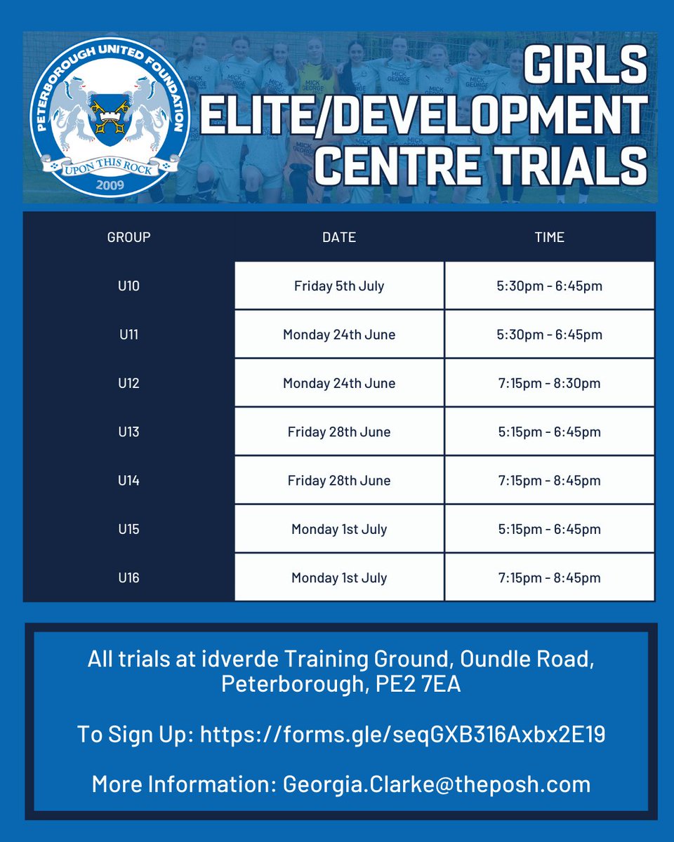 ❓ Is your daughter in Year 3 - Year 6? Is she looking for the perfect place to develop as a footballer? If your answers are yes, then look no further! ⚽️ We're hosting trials for our Girls Elite & Development Centres in June & July! 🔗 forms.gle/seqGXB316Axbx2… #pufc