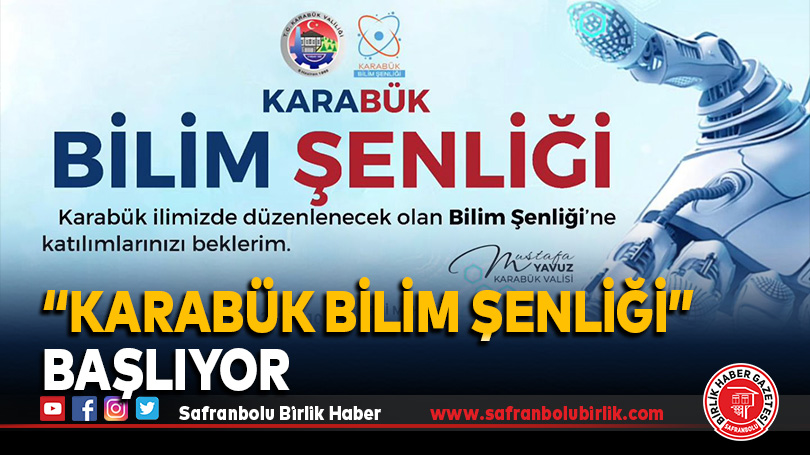 Karabük Valiliği koordinesinde, Karabük’te ilk kez düzenlenecek olan “Karabük Bilim Şenliği” etkinliği 30 Mayıs Perşembe günü Karabük Yenimahalle Spor Salonu’nda başlıyor.

#30Mayıs #bilimetkinliği #etkinlik #ilkkez #Karabük #KarabükBilimŞenliği #karabük
safranbolubirlik.com/karabuk-bilim-…