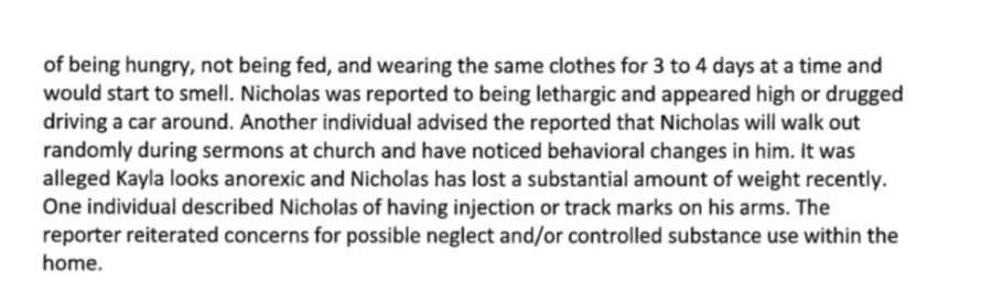 Wish I'd been wrong, but the signs of neglect were visible to the Rekieta church preschool teacher- kids were hungry, said they hadn't been fed, and smelled bad from wearing the same clothes for days on end.
C'mon Lawtube bros, tell again how much your boy Nick loved his