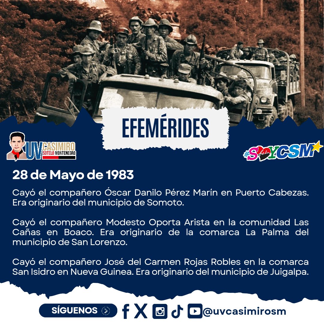 #Nicaragua Efemérides de la Revolución Popular Sandinista.
#4519LaPatriaLaRevolución
#ManaguaSandinista #SoyCSM #SomosUNAN