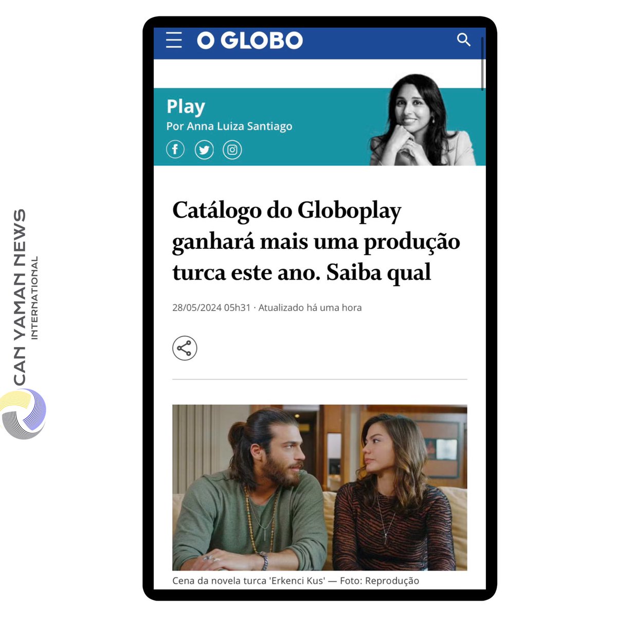 🇧🇷🗞️| #DayDreamer arrives later this year in Brazil 🇧🇷 on Globoplay platform Another Turkish production will arrive in the Globoplay catalog this year: “The Dreamer” (“Erkenci Kus”, in the original). The soap opera stars actor #CanYaman, considered one of the biggest