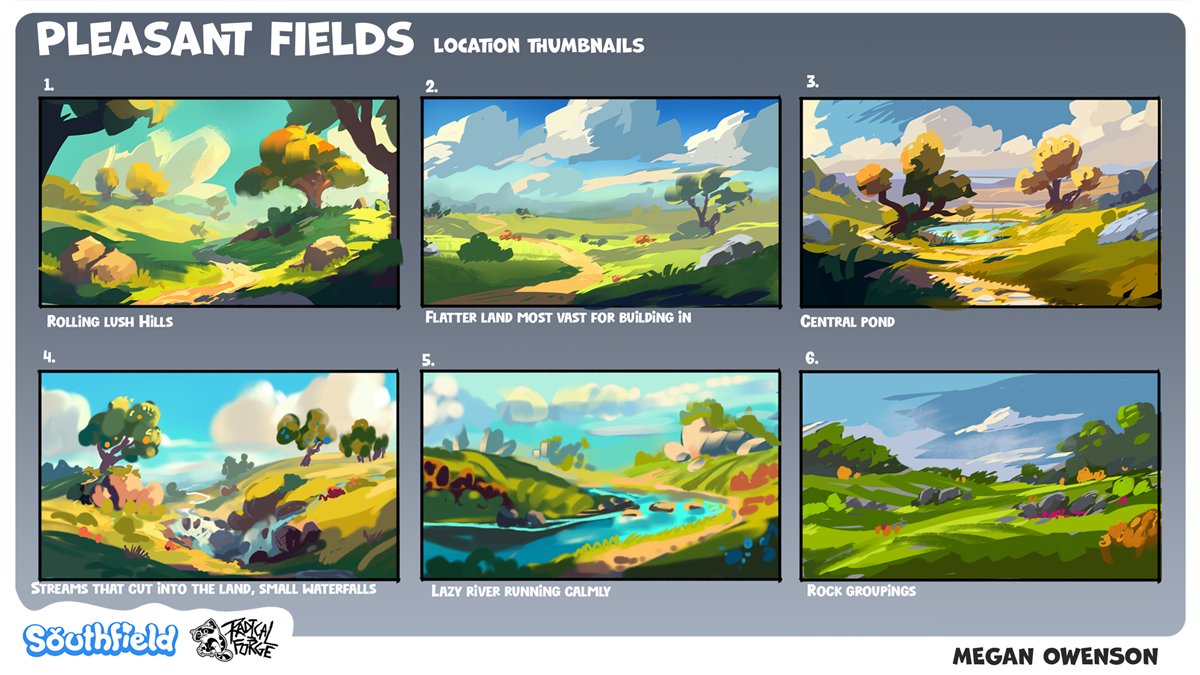 Weird farming meets silly physics in Southfield! Artist @MegOwenson has been given permission to show some of the concepts she painted and designed for the game. 🙌 Portfolio: hireillo.com/meg-owenson/ #ConceptArt #digitalart #VideoGames