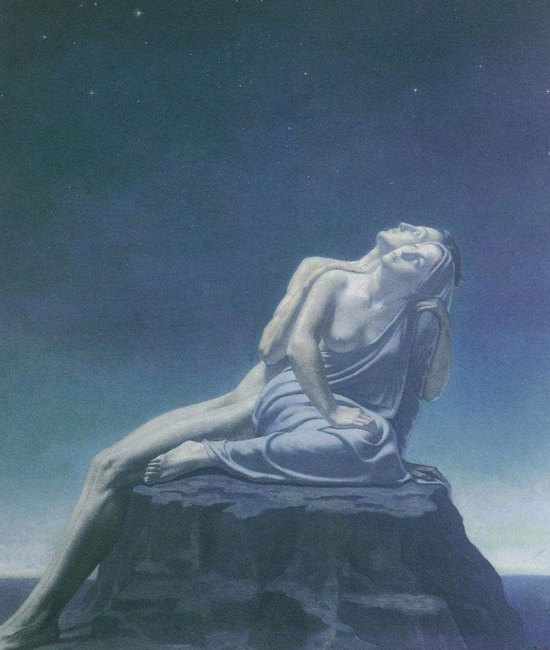 Il cielo è di tutti gli occhi, ed ogni occhio, se vuole, si prende la luna intera, le stelle comete, il sole. Gianni Rodari #VoltaDelCielo #VentagliDiParole Jean Delville