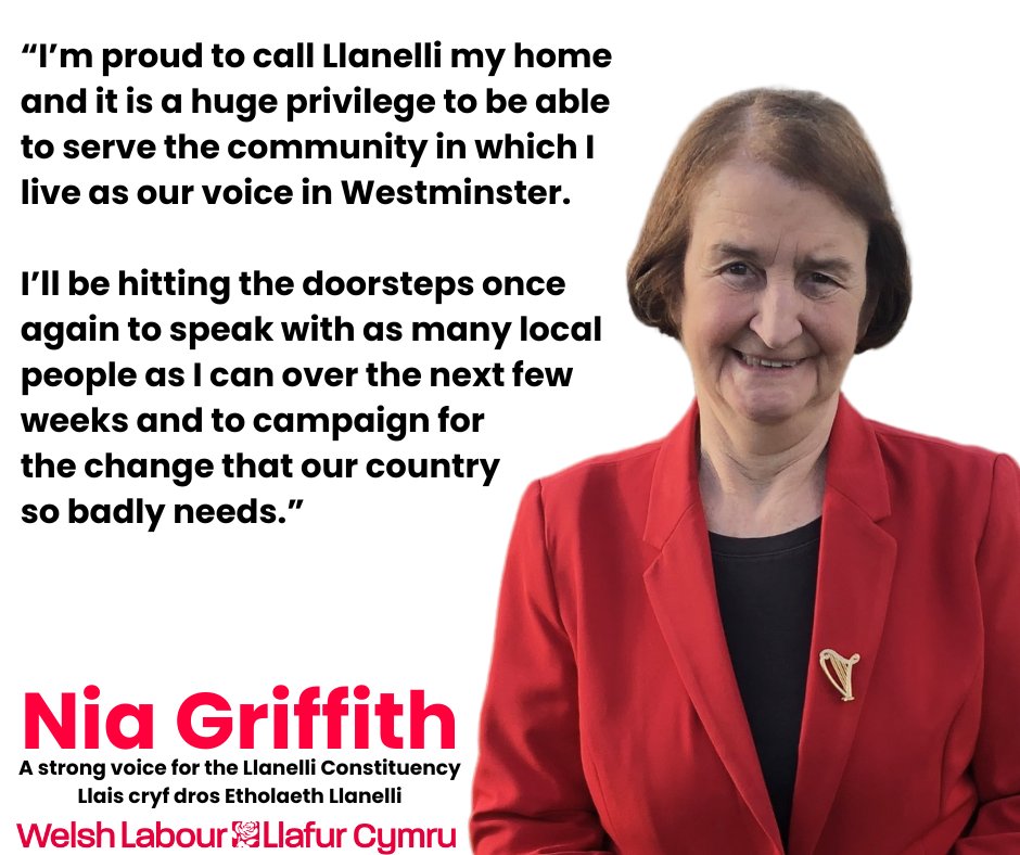 We need a @UKLabour Gov't to tackle the cost-of-living crisis, rebuild public services and make everyone, not just the few, better off. I'm standing on 4th July to be re-elected as MP for #Llanelli. After 14 yrs of Tory failure, it’s time for change. Let’s get our future back.