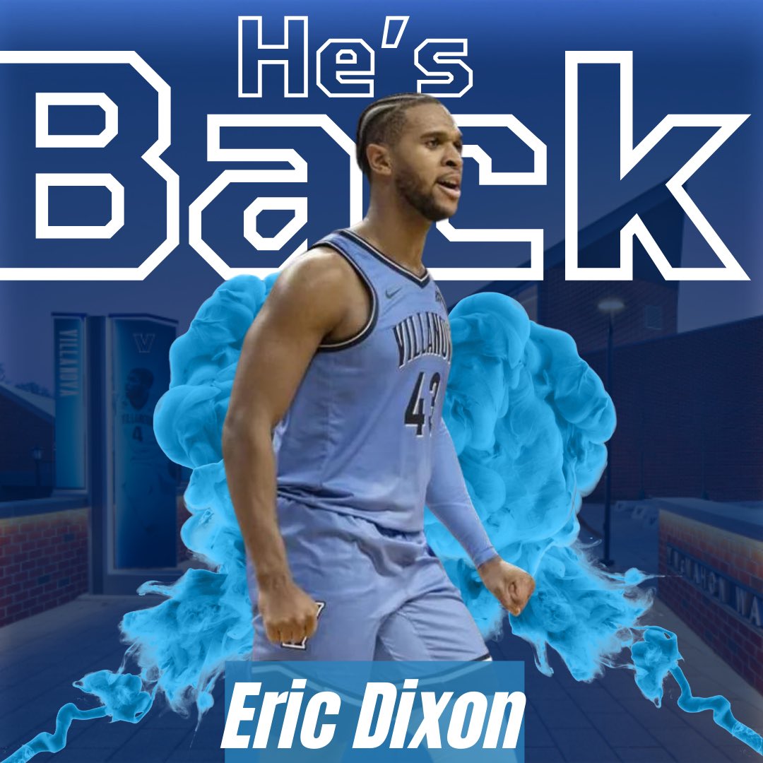 AlertsNova's tweet image. B🔵⚪️M‼️‼️

Eric Dixon will use his 5th and final year of eligibility and return to Villanova next season.

This is massive news as Dixon has been Villanova’s best player the past 2 seasons.

Dixon averaged 16.6 points and 6.5 rebounds last season and had 12 games over 20 points.