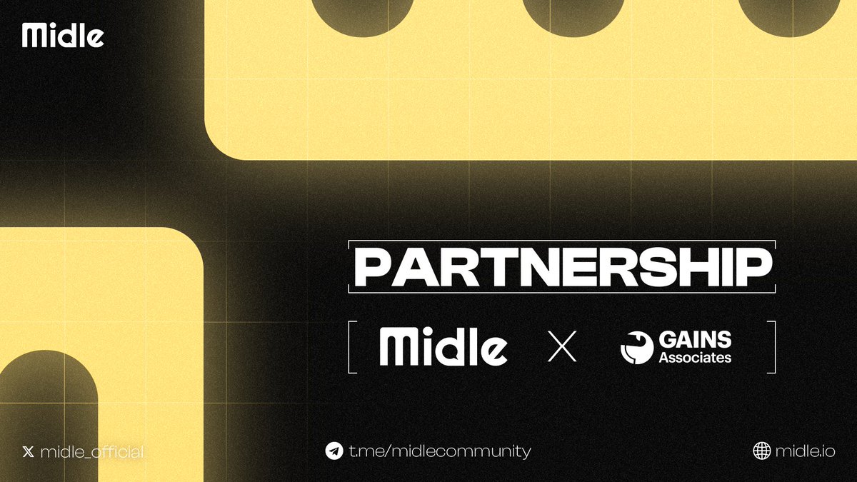 NEW PARTNERSHIP: @GainsAssociates 🔥

🤝 We're thrilled to announce a strategic partnership with GAINS Associates, brings you exclusive investment opportunities.

Wait for the new campaigns and exclusive opportunities on Midle!