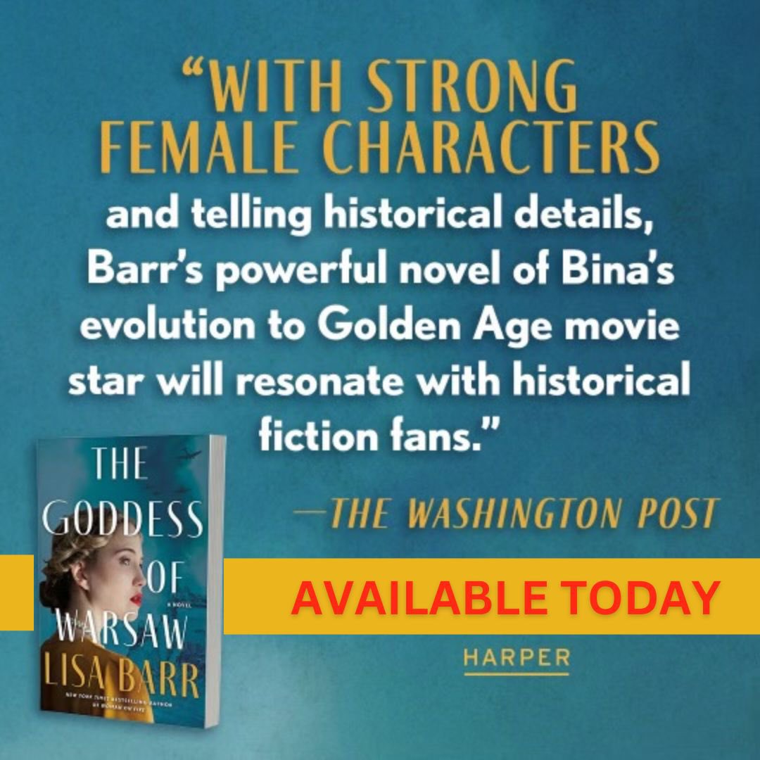 Excited to read The Goddess of Warsaw by the great @lisabarr18. It’s out TODAY. Buy it here: harpercollins.com/products/the-g… #booktwt