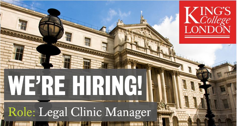 Join our team at King’s Legal Clinic! We are currently recruiting for the role of Legal Clinic Manager. For full details of the role and how to apply: kcl.ac.uk/jobs/090105-le… #legalmanager #probono #legalclinic