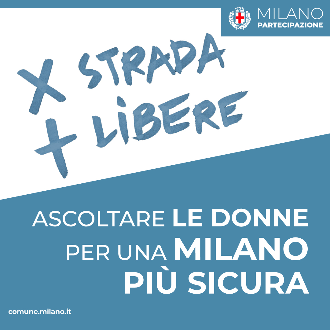 🙋‍♀️Si chiama “X strada + libere” il primo percorso di ascolto e partecipazione del @ComuneMI sulla percezione della #sicurezza nello spazio pubblico da parte delle #donne e delle soggettività #queer 👉tinyurl.com/499dnbtr 📢Per candidarsi e partecipare ➡️tinyurl.com/y9p94yzz