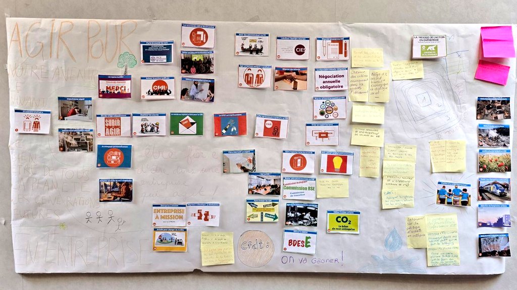 Aujourd'hui, journée #SentinellesVertes à la <a href="/CFDT/">CFDT</a> ! 
Vos représentants actifs aux ateliers fresque de la biodiversité, fresque pouvoir d'agir et présents aux échanges passionnants autour de <a href="/MaryliseLeon/">Marylise Léon</a> sur le pouvoir d'agir en entreprise pour la transition écologique juste !