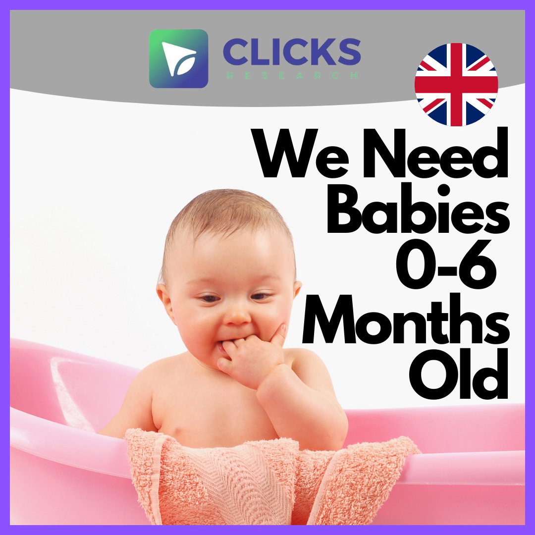 Clicks_Research's tweet photo. ✨UK VOLUNTEERS ONLY✨

We need babies between the age of 0-6 Months to trial baby care products (samples have been safety tested).

For your chance to receive a study invitation e-mail, please visit our website https://t.co/LUb4XLLMSJ.

Clicks Research Support Team 💚 https://t.co/gpbilbCluq
