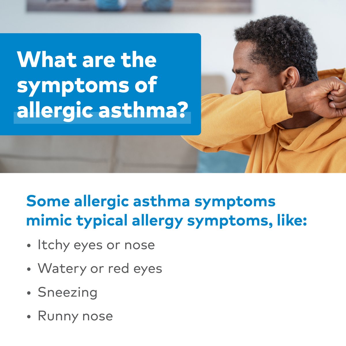 Allergic asthma is a chronic condition that's triggered by inhaling allergens. Common triggers — like pet dander, pollen and mold — can cause an allergic asthma attack. Learn how to manage asthma: bit.ly/49NrIqE #ImproveMoreLives #AsthmaAndAllergies