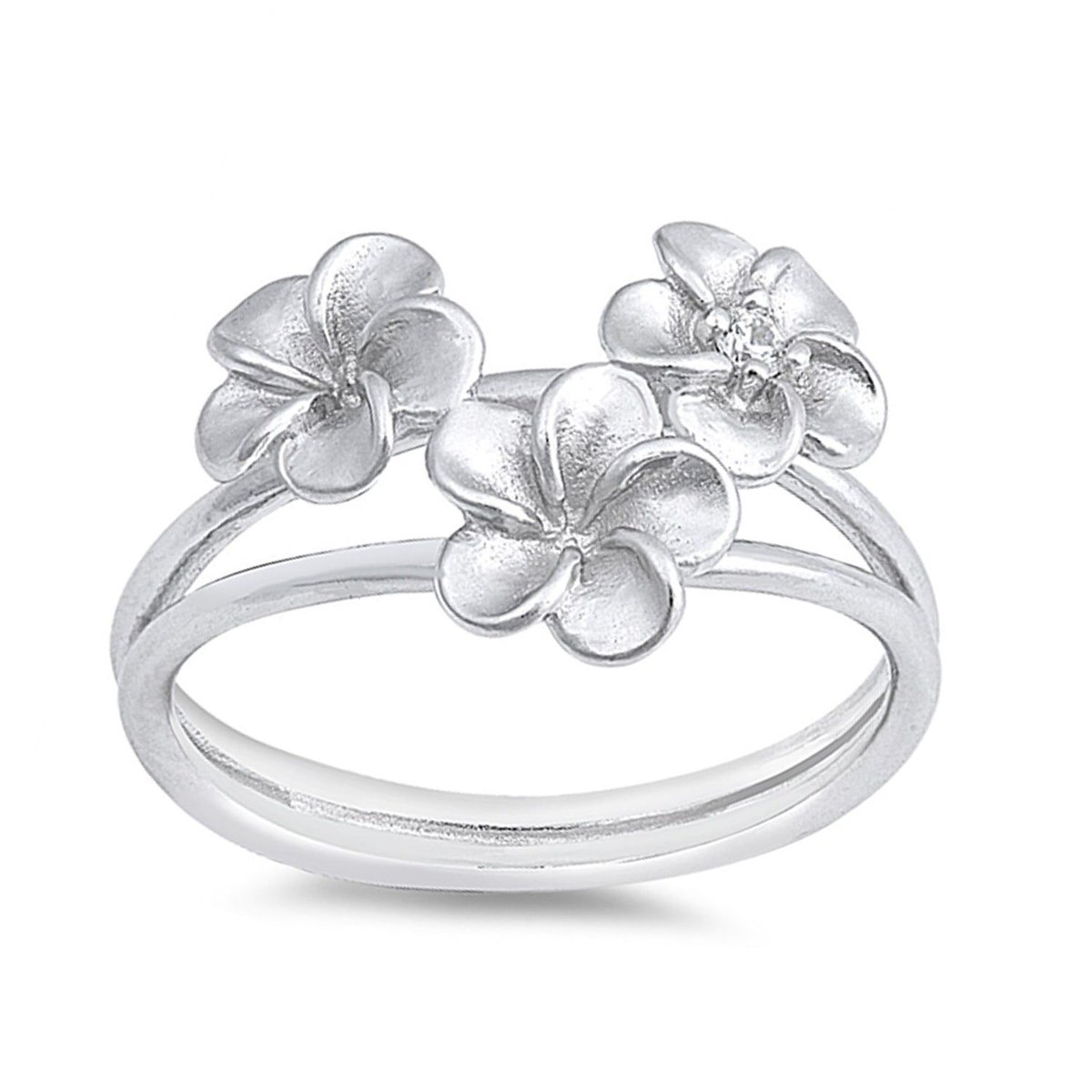 Plumerias are featured in this sterling silver statement ring. buff.ly/4dDV91w 

#luxsalvejewelry #plumeriaring #summertheme #sterlingsilver #womensrings #flowerring
