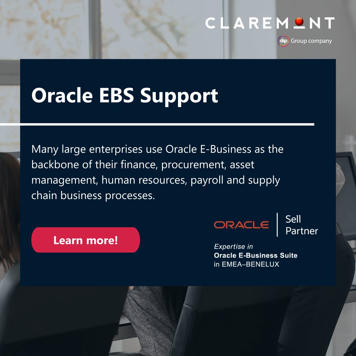Ensure your Oracle EBS is always running at peak performance with our support services. We specialise in Oracle EBS services, offering managed services, Cloud migrations, and implementing new modules or business structures. Discover more: bit.ly/3Vgzd5z 

#OracleEBS #EBS