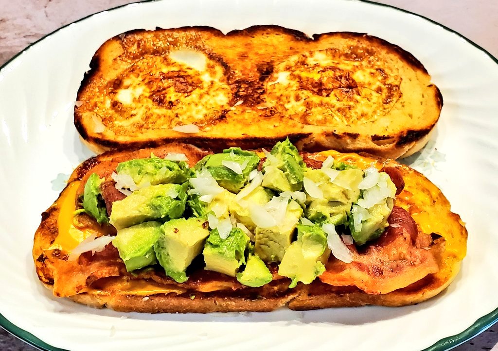 4 Egg Power Breakfast Refuel 🍞🍳🥓🧀🥑🧅Tuesday smile on 😎 #Foodie #yummy #breakfast #HomeChef