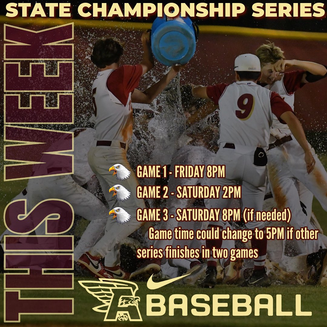 Start making plans to come to Burlington Athletic Stadium for the 2024 State Championship Series - The Eagles will be taking on the TC Robeson Rams this weekend! #wingsup #weknow