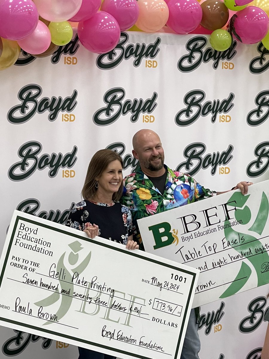 😊 Thank you, Boyd Education Foundation, for participating in last week’s Boyd ISD End of Year Celebration and investing $38,805.49 in our teachers &amp; students! 

🎉 We appreciate your generosity &amp; partnership in helping teachers implement edu innovations for our Yellowjackets!